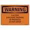 Signmission Safety Sign, OSHA WARNING, 5" Height, Caution Explosive Training In Progress Do, Landscape OS-WS-D-57-L-12009 - alternate 1